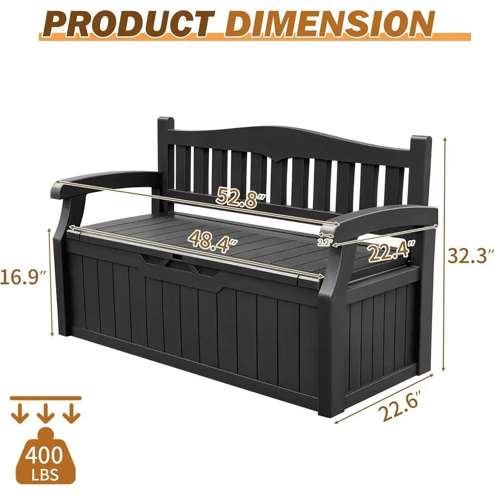 Lockable Outdoor Storage Bench With Cushions For Patio And Garden