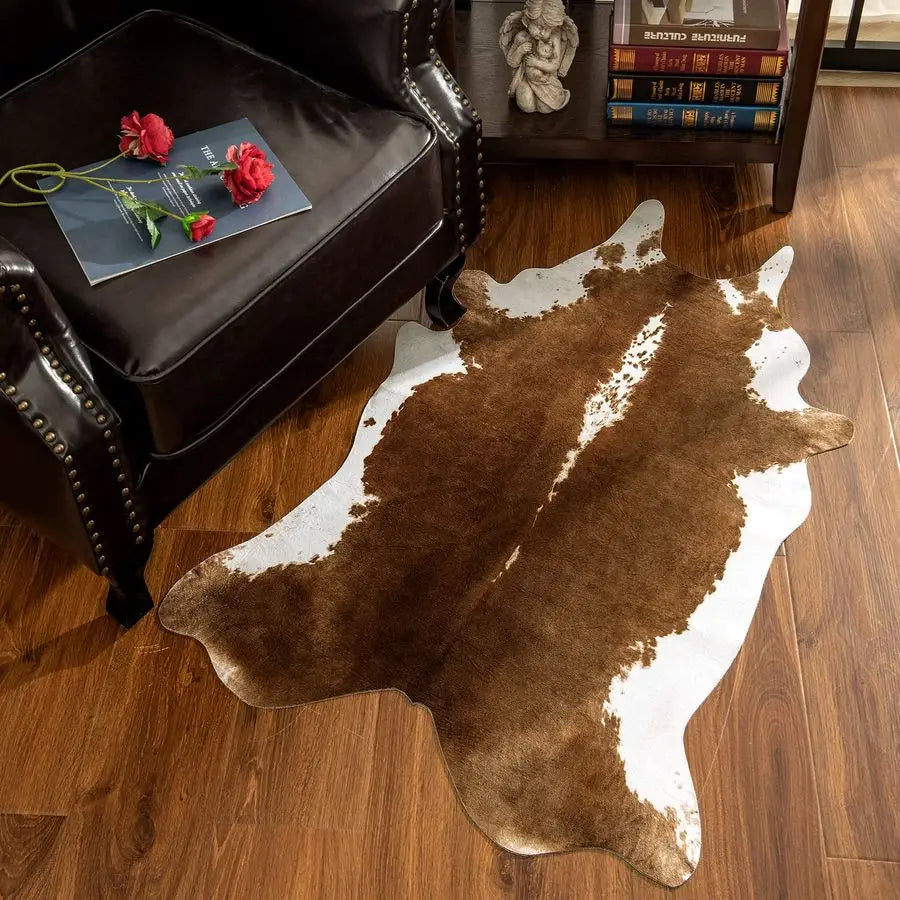 Premium Faux Cowhide Rug For Living Room And Bedroom Decor