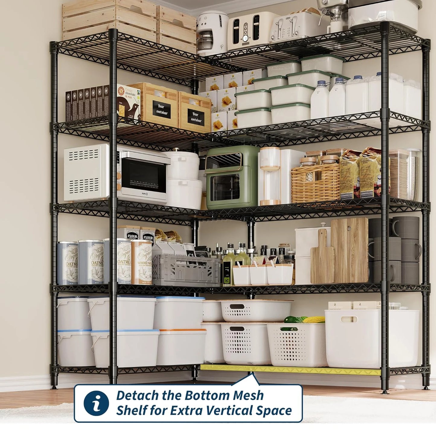 TWISTER.CK Heavy Duty Metal Shelving Unit for Kitchen Storage