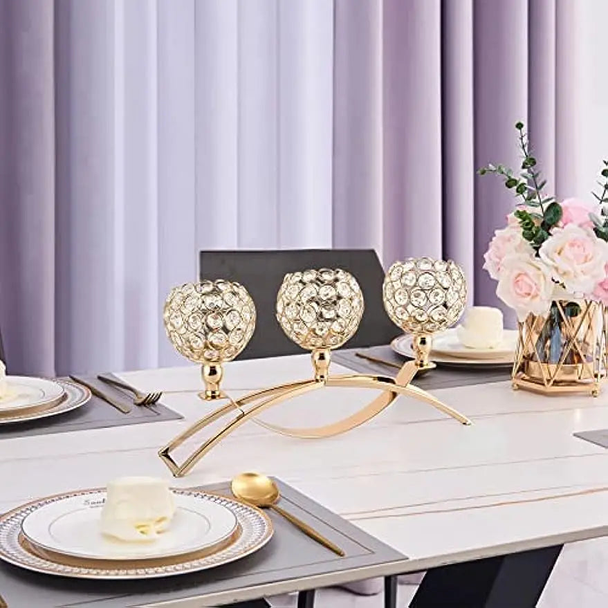 Vincigant Three Arm Candle Holder For Wedding Table Centerpiece